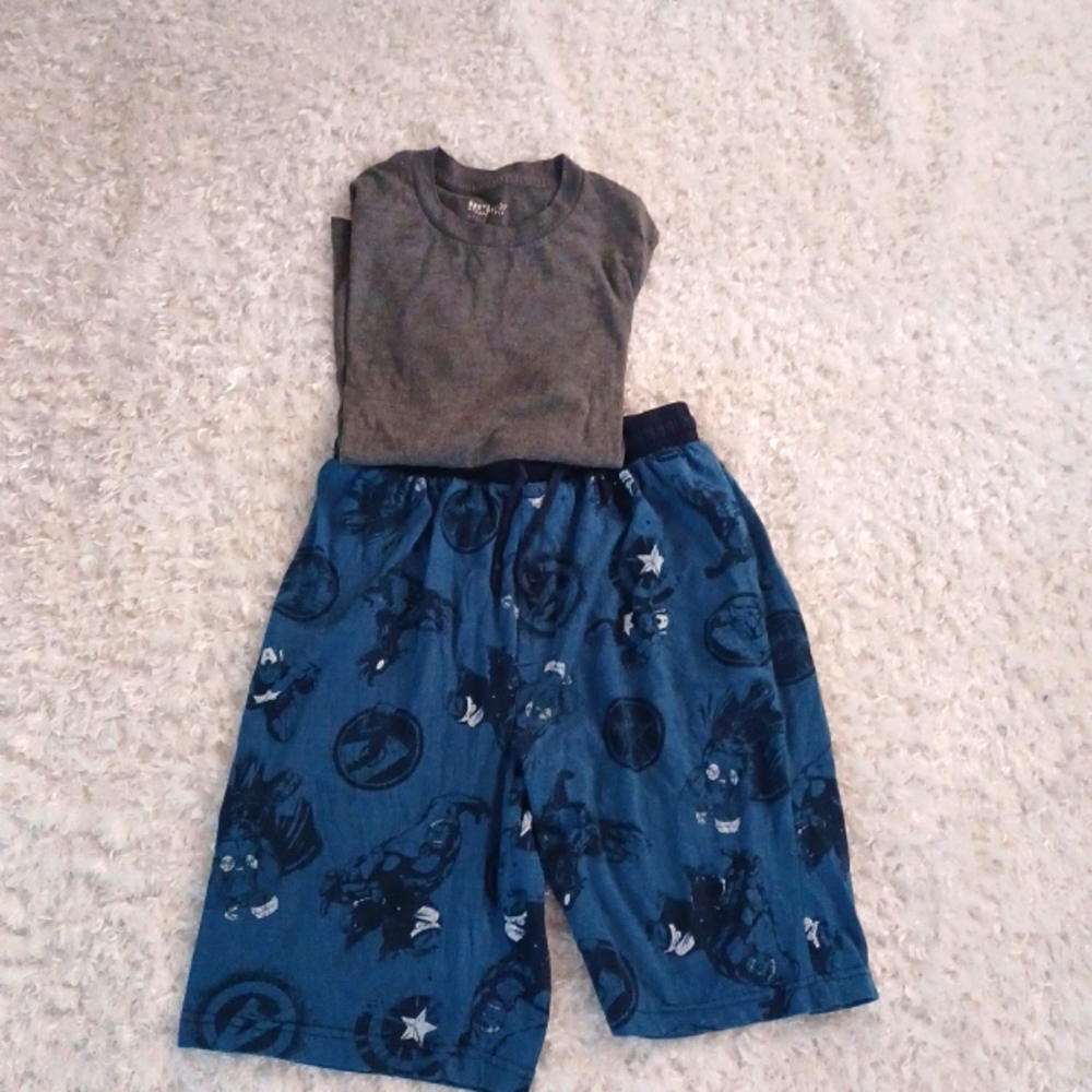 Avengers pajama shorts with tshirt